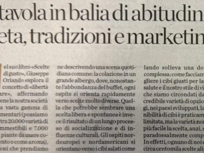 “Scelte di gusto” sull'”Eco di Bergamo” (22 maggio 2025)