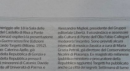 Presentazione di Mademoiselle Docteur 3 a Ponte dell’Olio (16 maggio 2026)